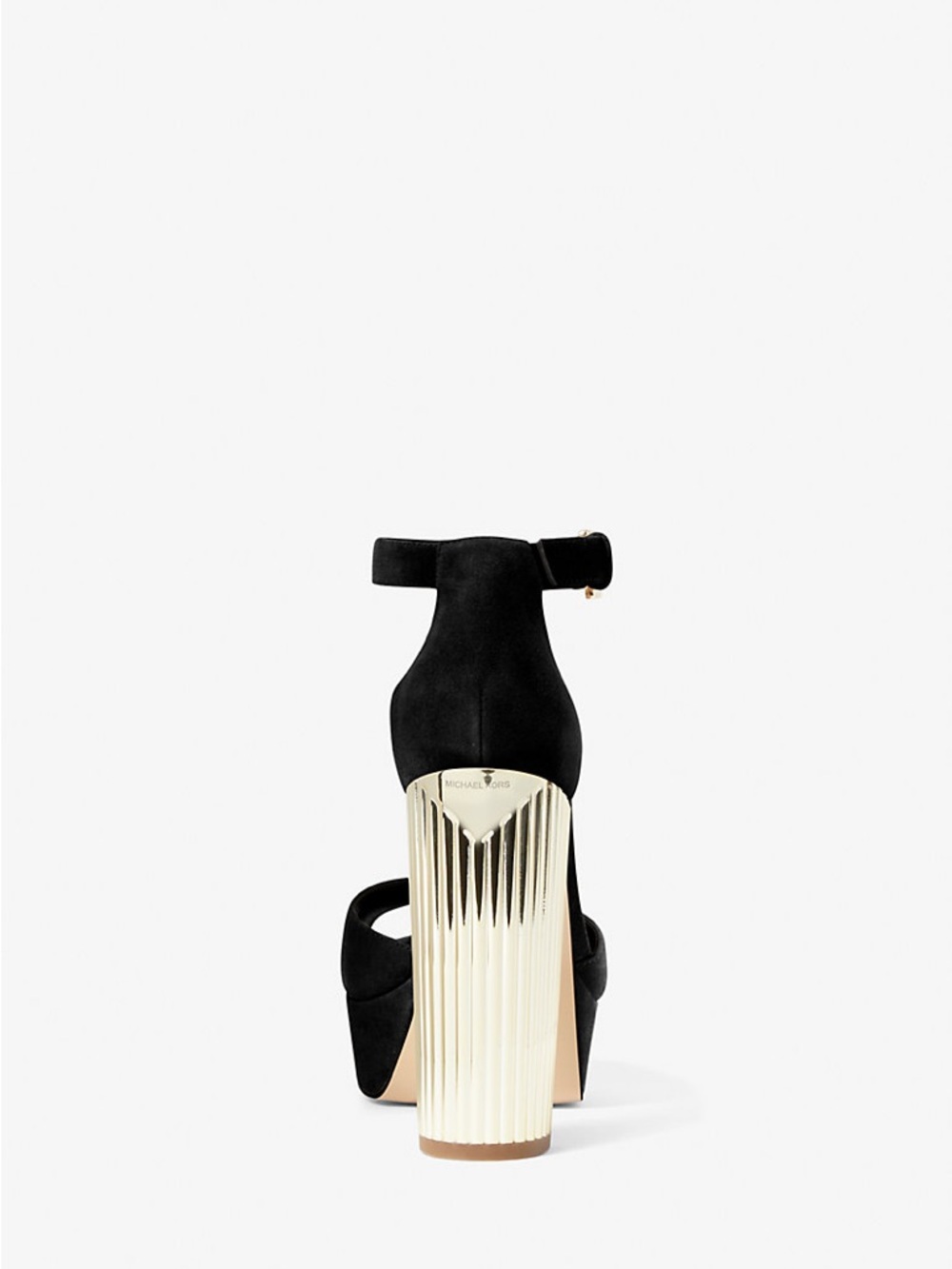 MICHAEL Michael Kors Black Platform Sandal with Gold Heel - Picture 2 of 3